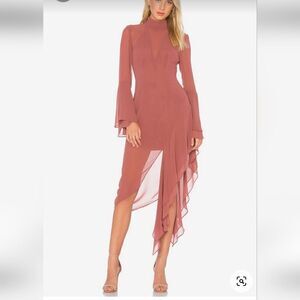 Revolve C/Meo Collective Automotive dress in mauve color